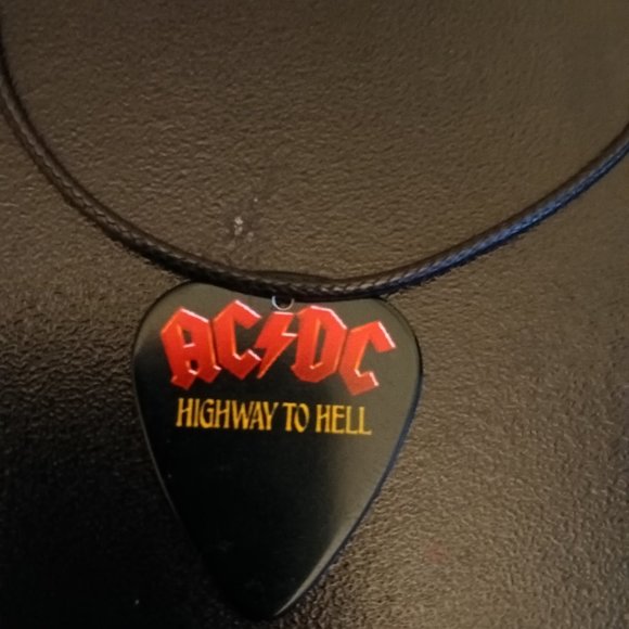 AC/DC | Jewelry | Ac Dc Highway To Hell Guitar Pick Necklace | Poshmark